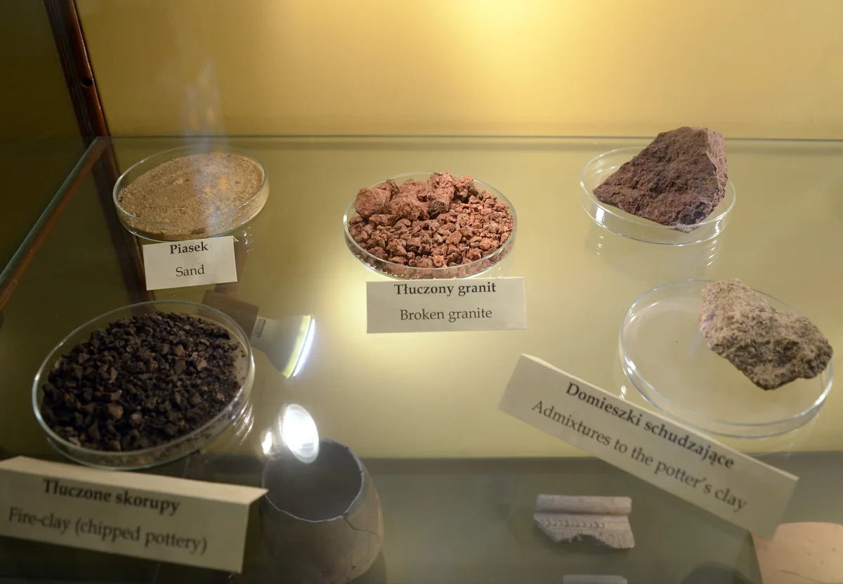 Argile : matières premières du potier et du sculpteur — sable, granit concassé, dégraissants